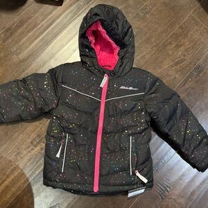 Eddie Bauer toddler size 3T down jacket fleece lined with hood